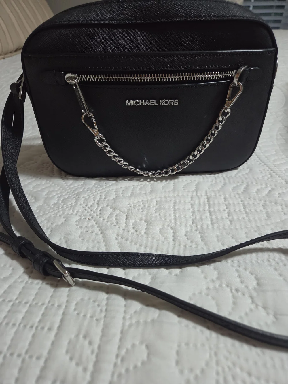 Michael Kors Black Leather Crossbody Bag